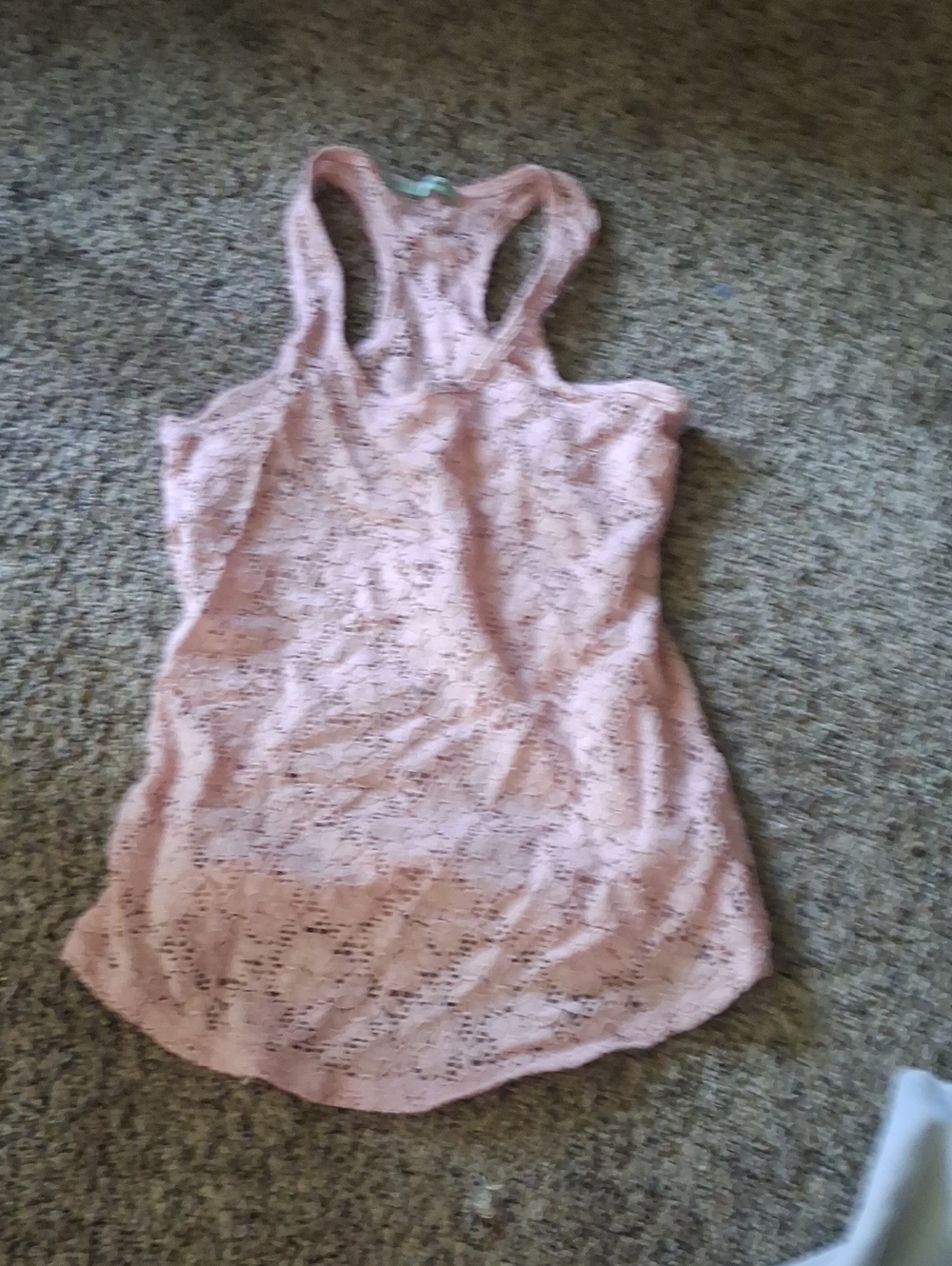 Lace Racerback Tank - Light Blush Pink